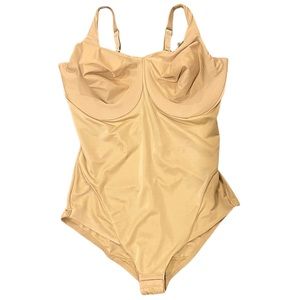 Flexees Plus Size Underwire Nude Strech Sleeveless Camisole Bodysuit